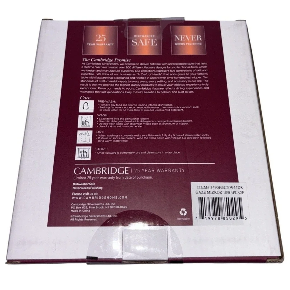 Cambridge Gaze‎ Mirror 4 Piece Cocktail Fork Set Stainless Steel Forged 3490H3